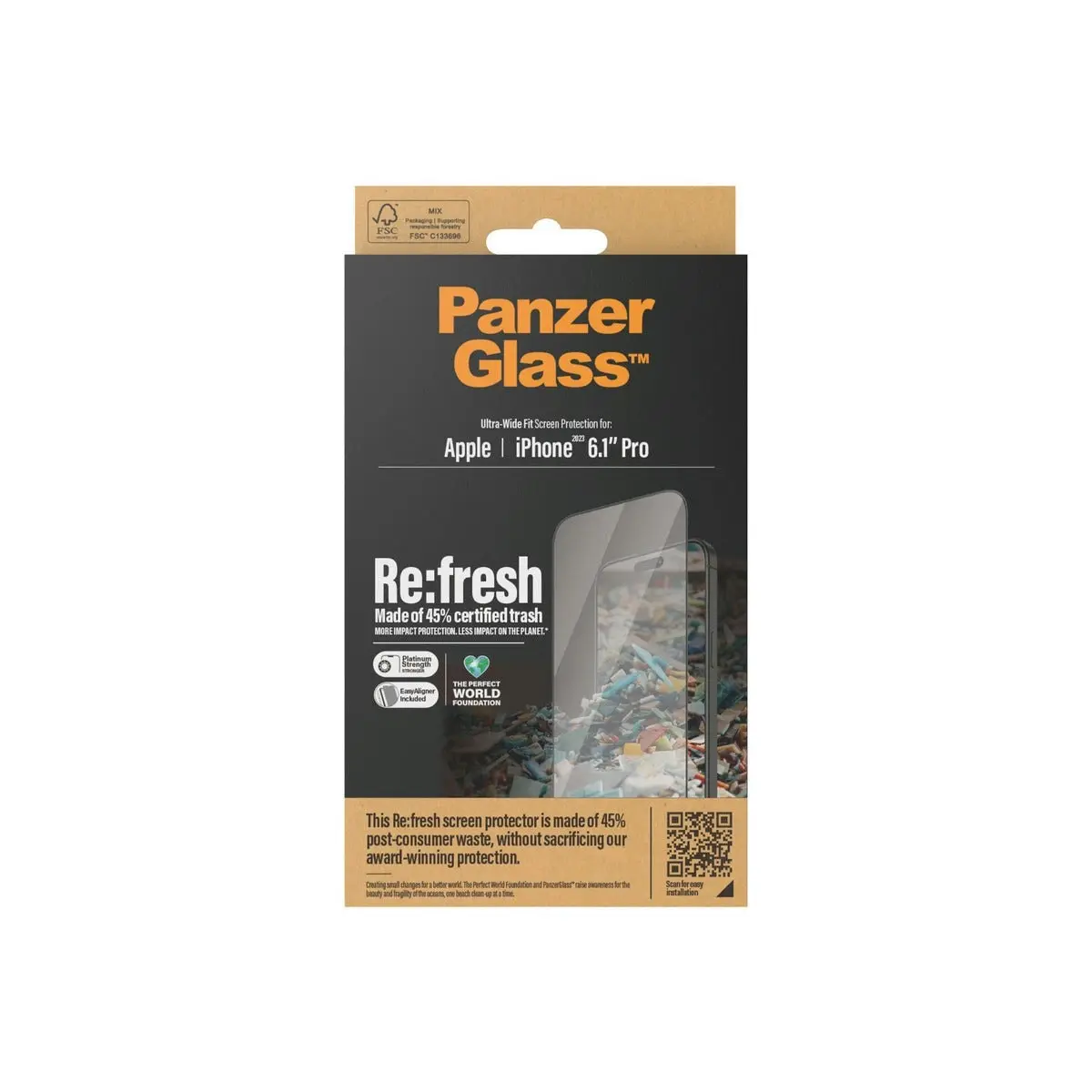 PanzerGlass Refresh UtraWide Fit Screen Protector for iPhone 15 Pro