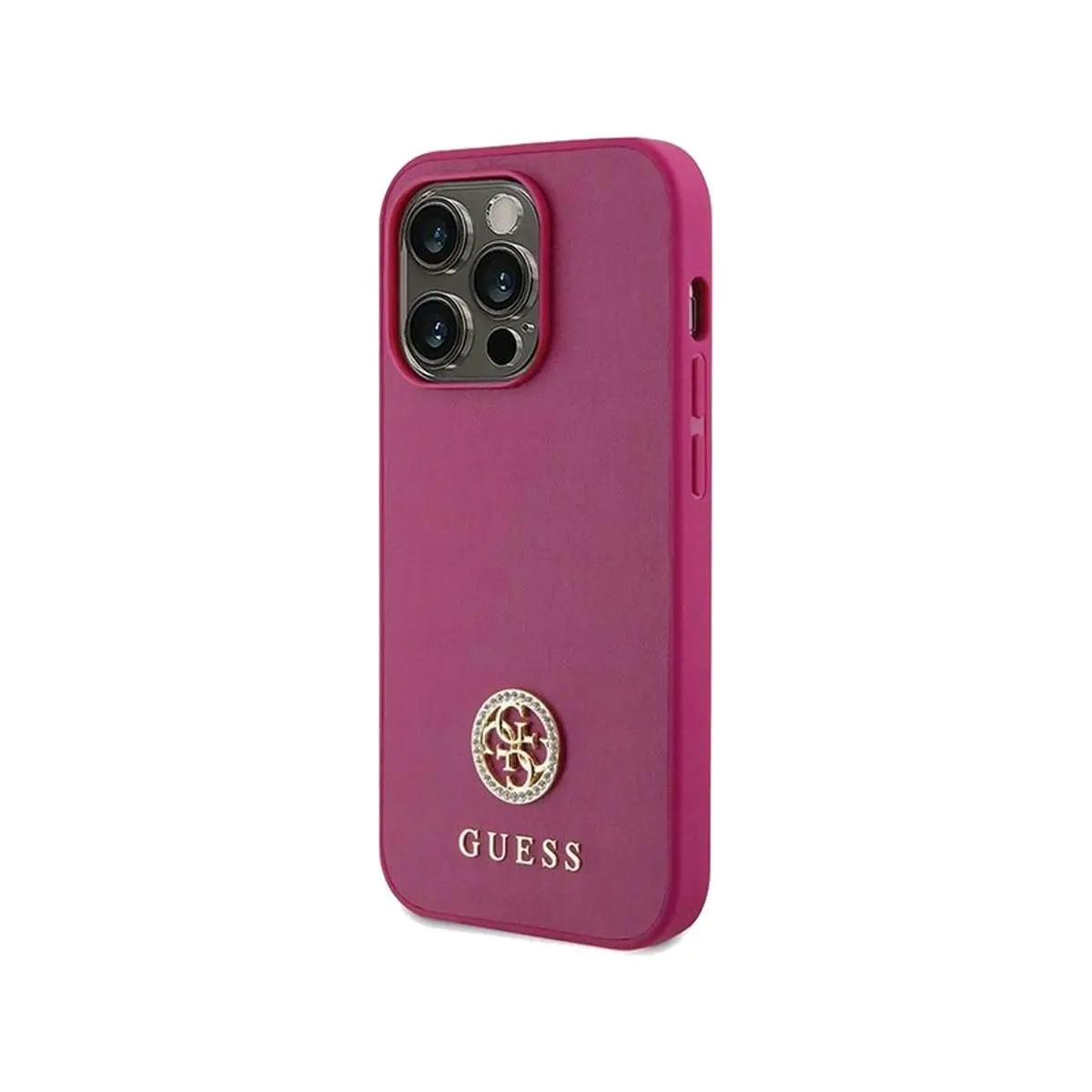 Guess 4G Diamond Smooth Leather Phone Case for iPhone 15 Pro