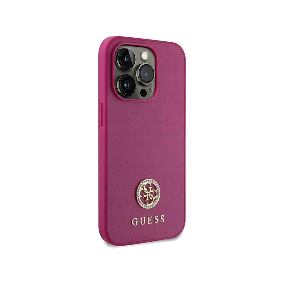 Guess 4G Diamond Smooth Leather Phone Case for iPhone 15 Pro