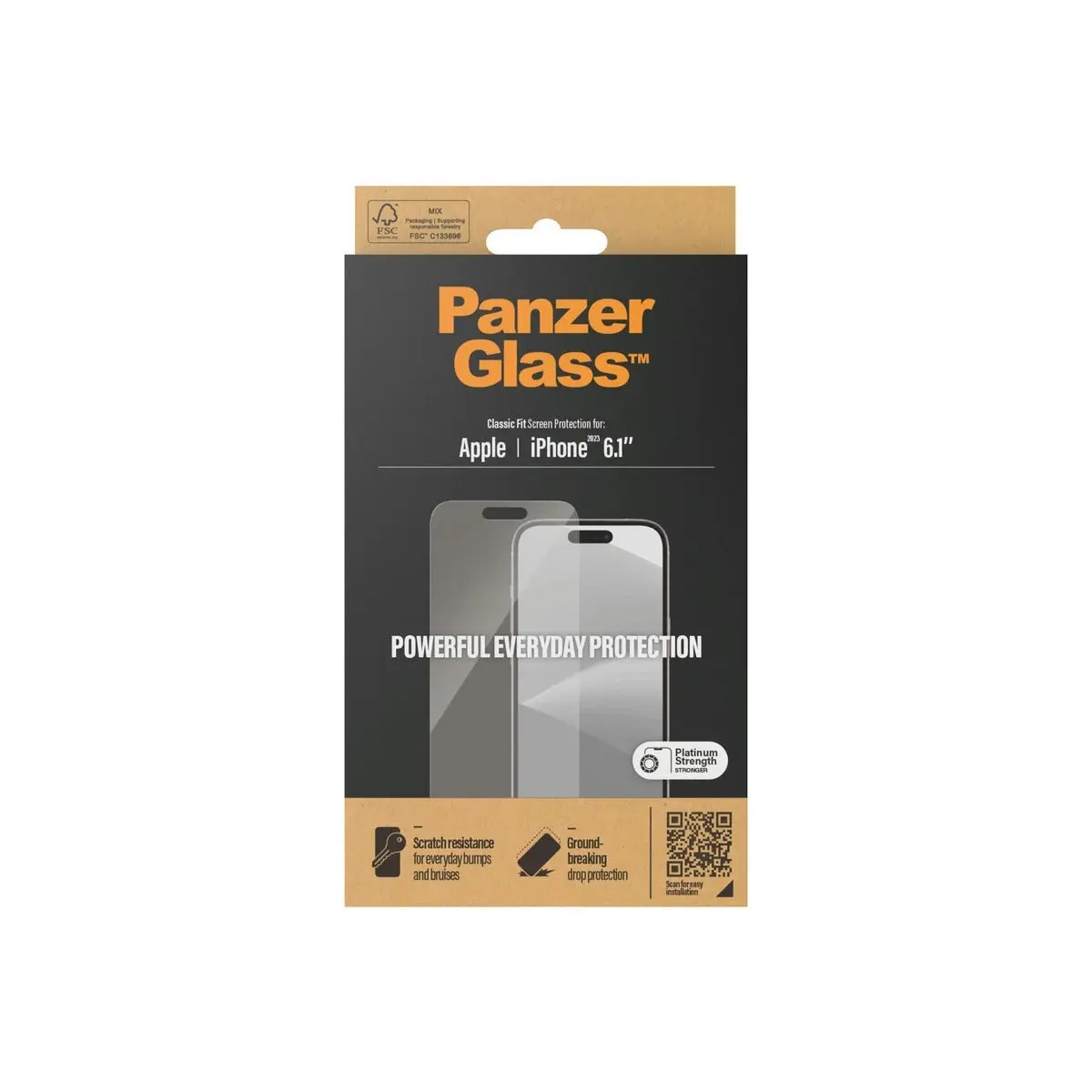 PanzerGlass Classic Fit Screen Protector for iPhone 15