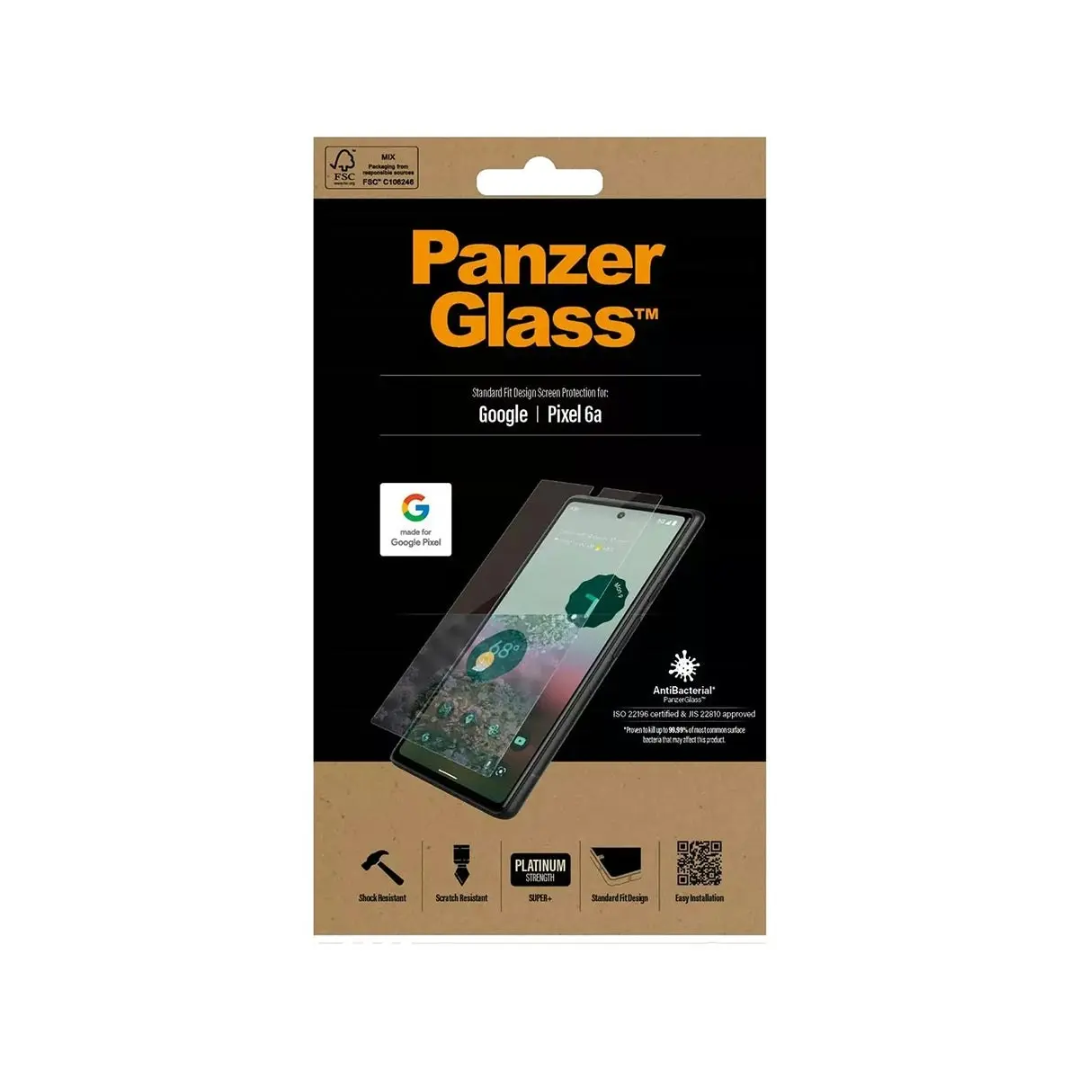 PanzerGlass Edge to Edge Screen Protector for Google Pixel 6a