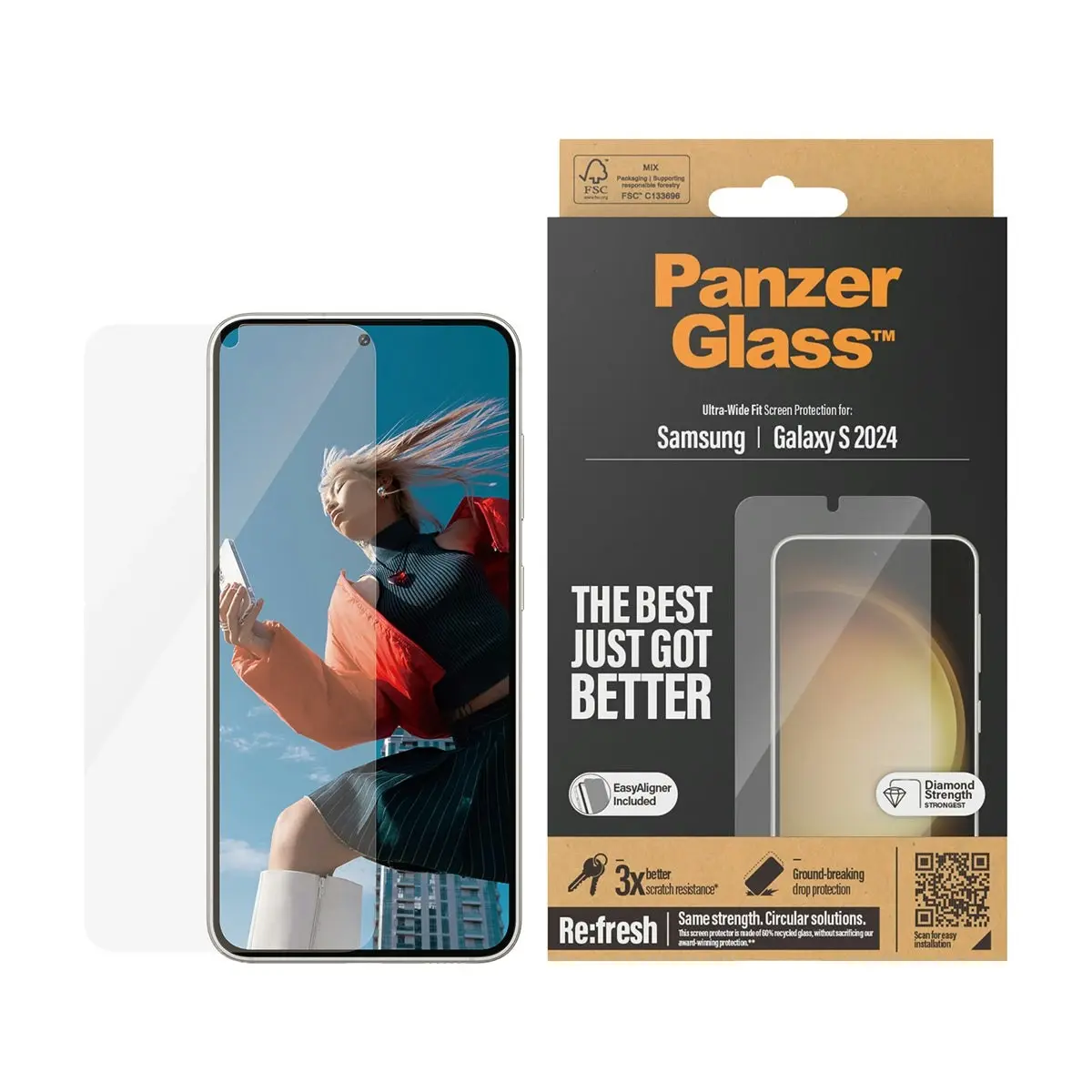 PanzerGlass UltraWide Fit with Aligner Screen Protector for Samsung GS24