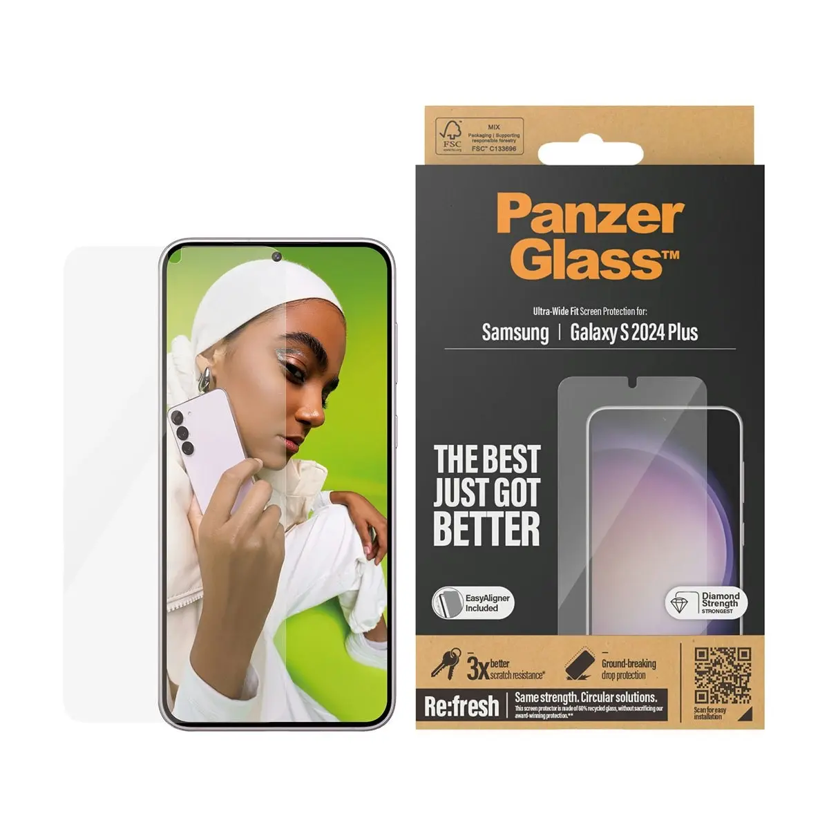 PanzerGlass UltraWide Fit with Aligner Screen Protector for Samsung GS24+