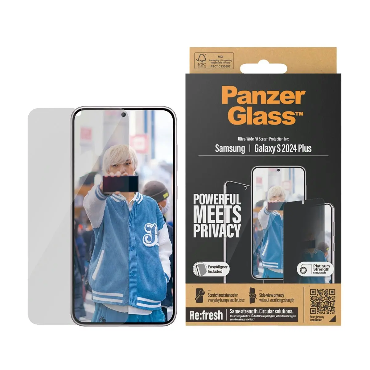 PanzerGlass UltraWide Fit Privacy  Screen Protector for Samsung GS24+