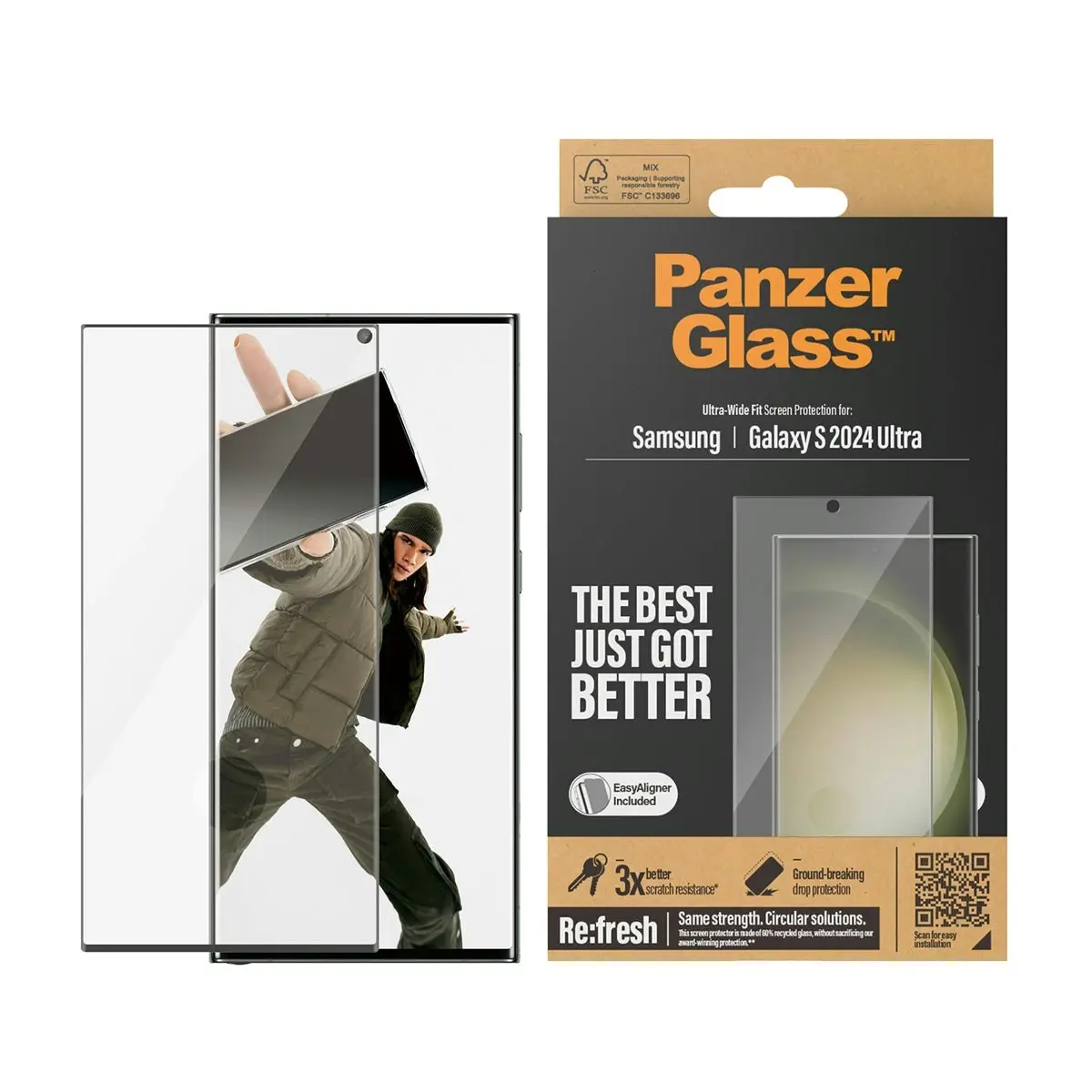 PanzerGlass UltraWide Fit with Aligner Screen Protector for Samsung GS24 Ultra