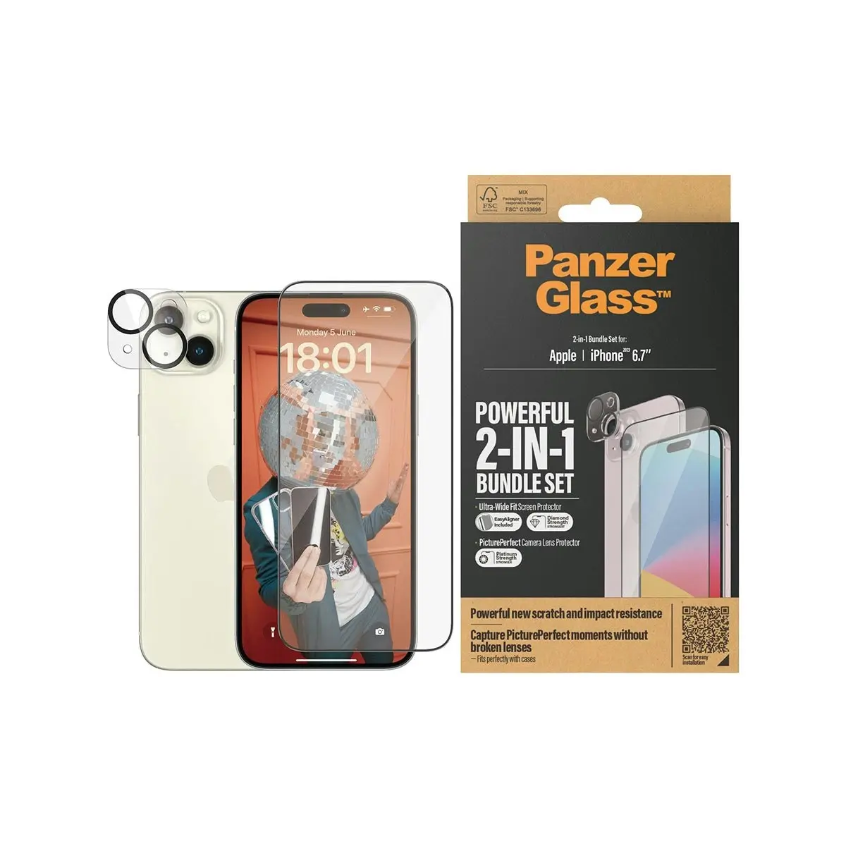 PanzerGlass 2-in-1 Protection Bundle for iPhone 15 Plus