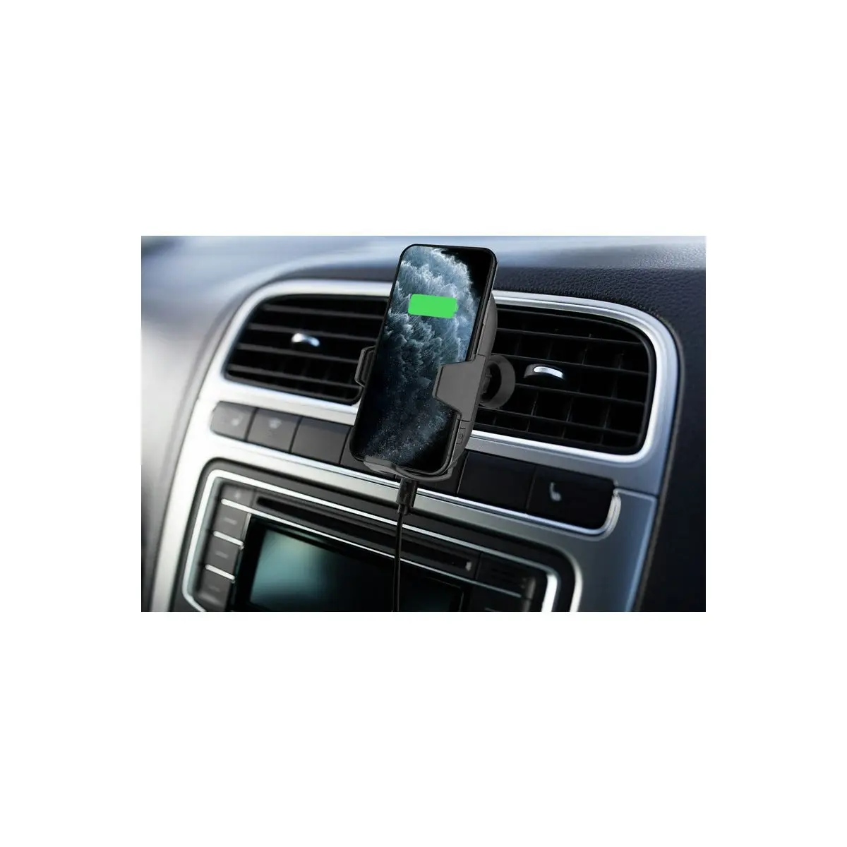 Black Wireless Car Charger Phone Vent Mount, 15W Cell Phone Fast Charging for iPhone and Samsung