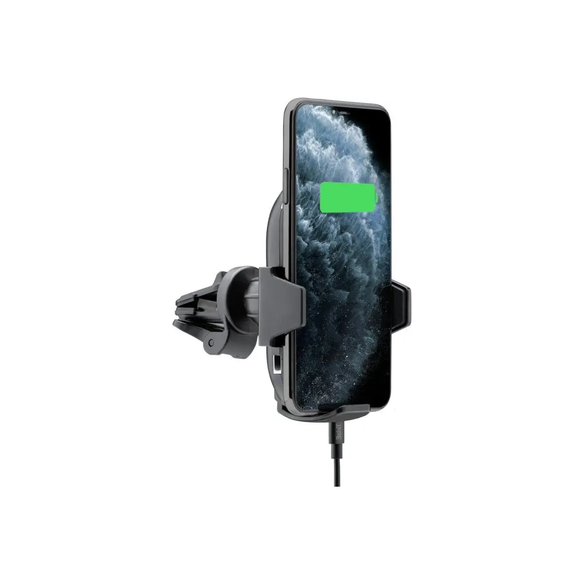 Black Wireless Car Charger Phone Vent Mount, 15W Cell Phone Fast Charging for iPhone and Samsung