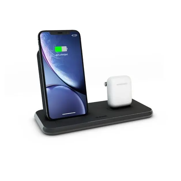 Zens Aluminium Dual Wireless Charger+Dock+USB10W 3-1