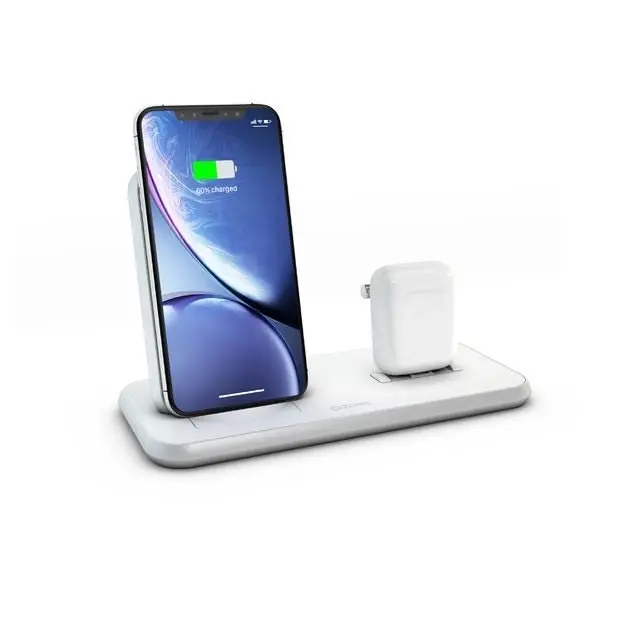 Zens Aluminium Dual Wireless Charger+Dock+USB10W 3-1