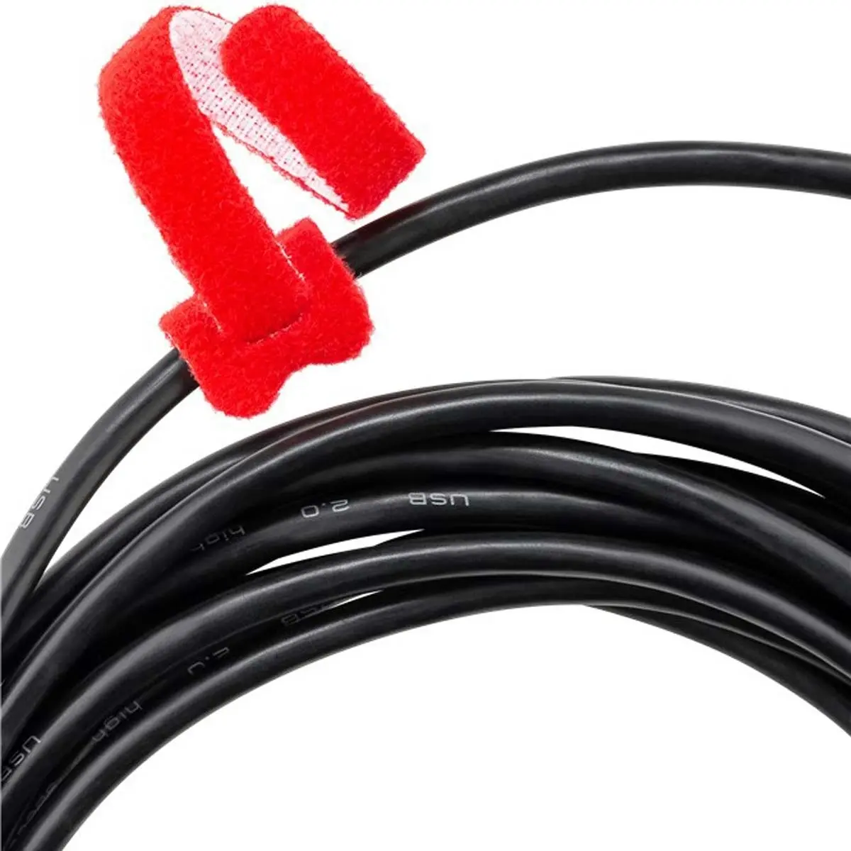 Goobay Cable Management Hook & Loop Set - Red, Yellow and Blue