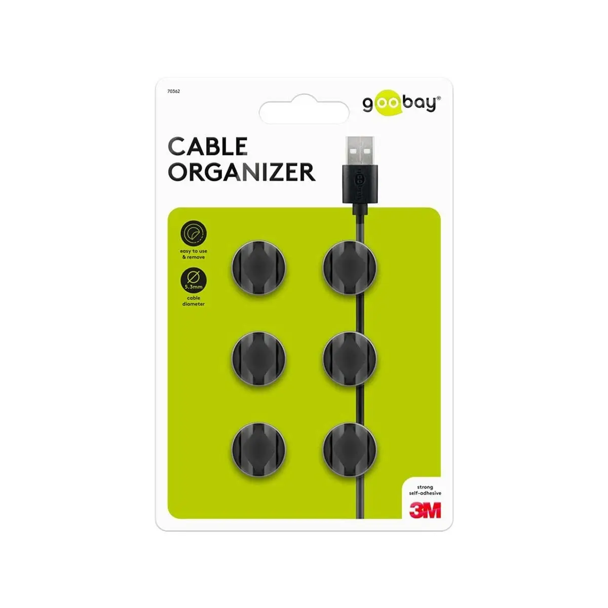 Goobay Cable Management 2 Slots Mini - Black