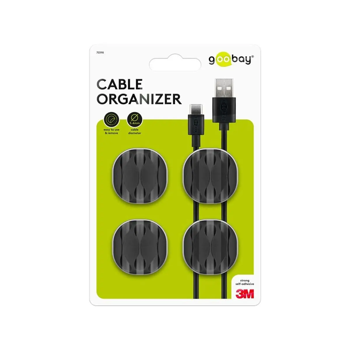 Goobay Cable Management 3 Slots - Black