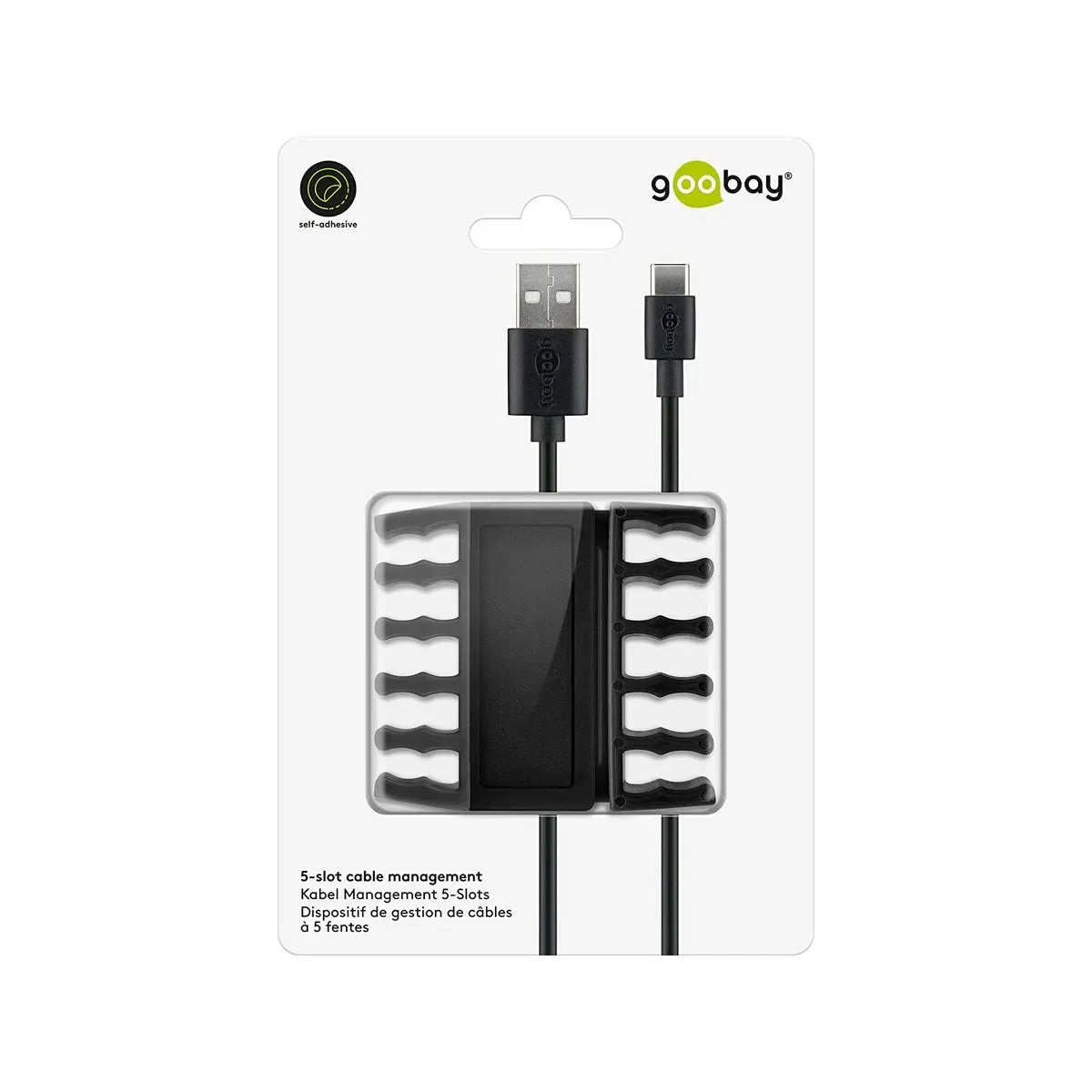 Goobay Cable Management 5 Slots Plastic - Black