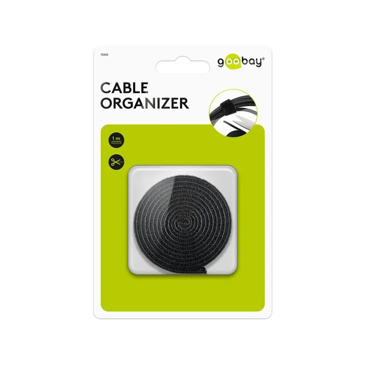 Goobay Cable Management Hook & Loop - Black