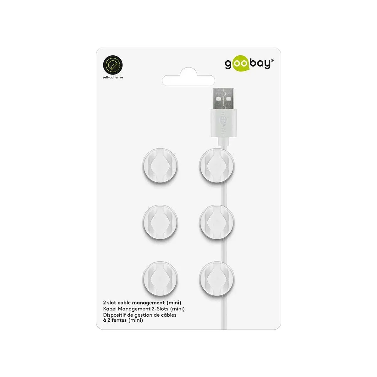 Goobay Cable Management 2 Slots Mini - White