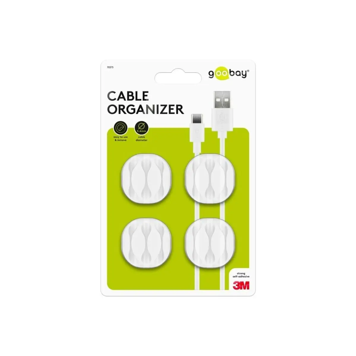 Goobay Cable Management 3 Slots, 4-piece set in white