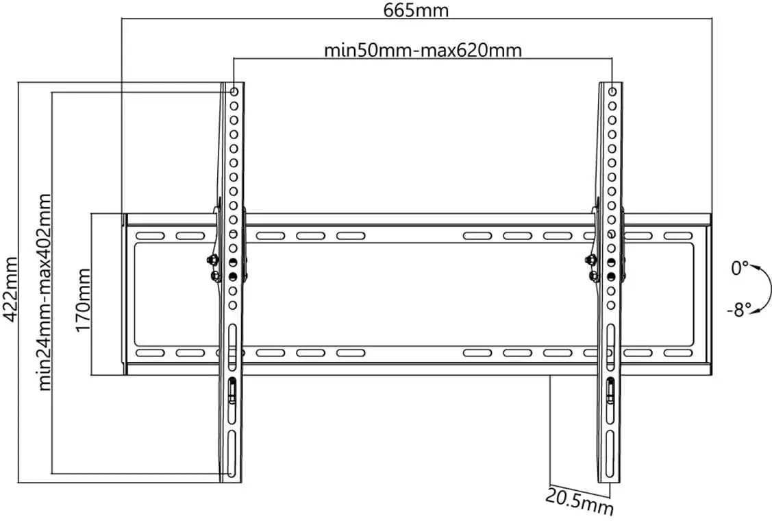 Goobay TV Wall Mount Bracket Tilt for Large TVs (37-70")