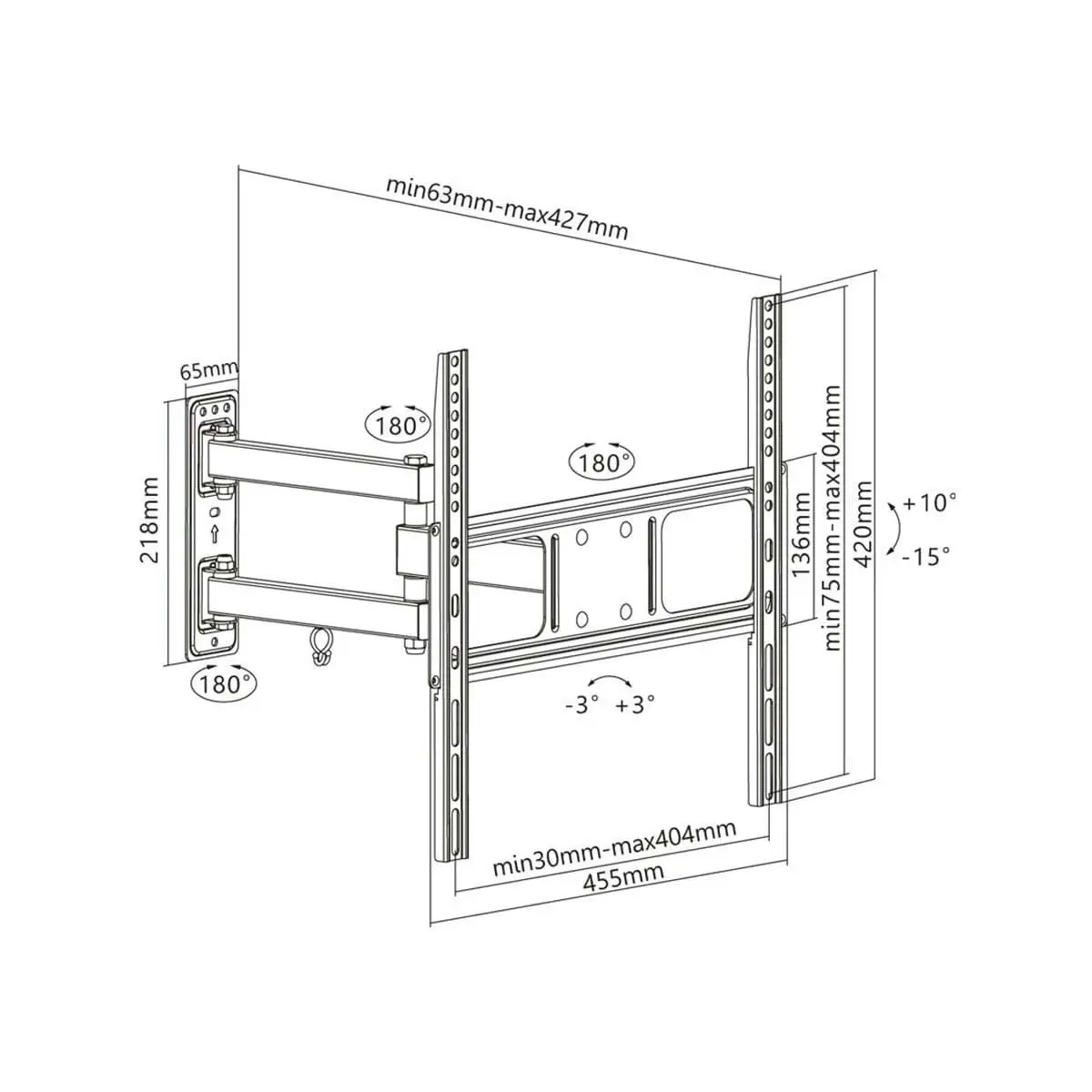 Goobay TV wall mount Basic FULLMOTION Medium for TVs 32 to 55 inch