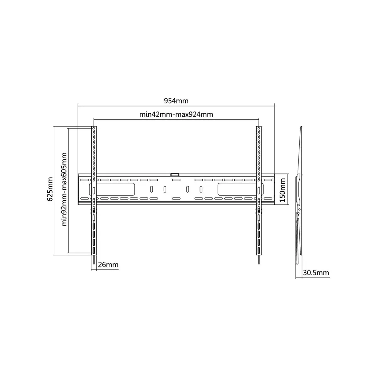 Goobay TV Wall Mount Bracket Fixed Position Pro X-Large for TVs (60-100")