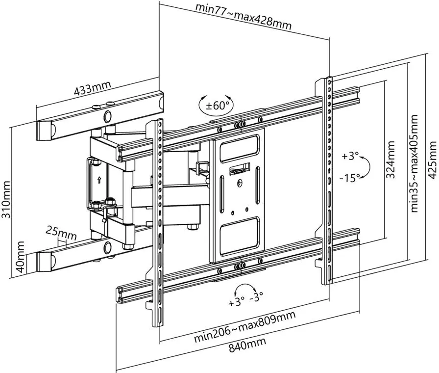 Goobay TV Wall Mount FULLMOTION Pro for X-Large TVs (43-100")