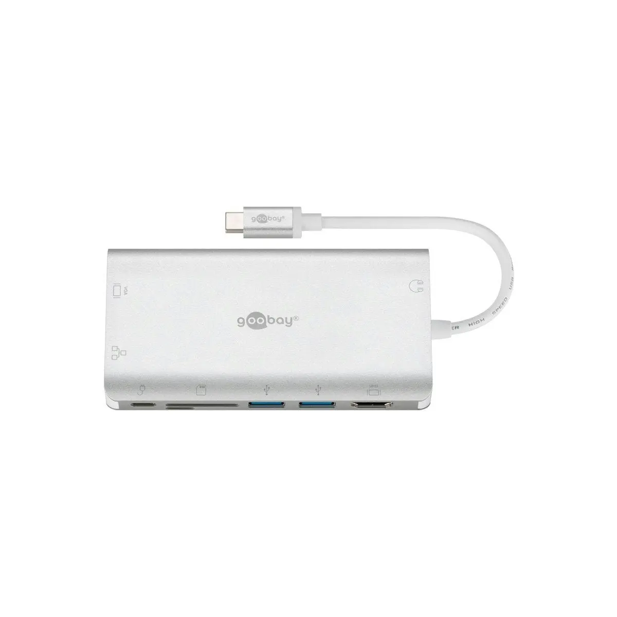 Goobay USB-C ADAP/HDMI+2xUSB3.0+CR+C+RJ45+VGA