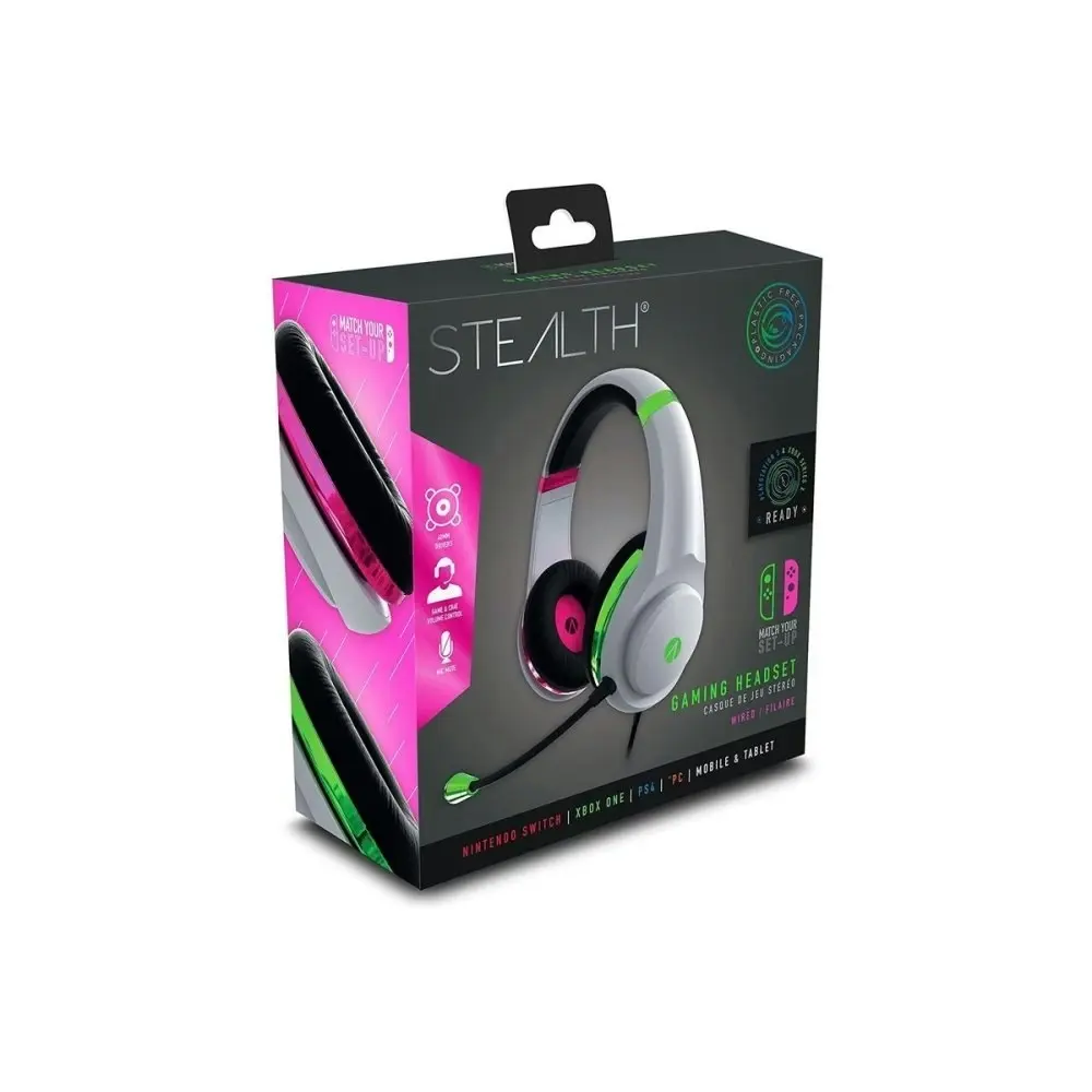 Stealth Multi-Format Wired Gaming Headset (Pink & Green) for PS5, Xbox Series X, PS4, Xbox One, Nintendo Switch and PC