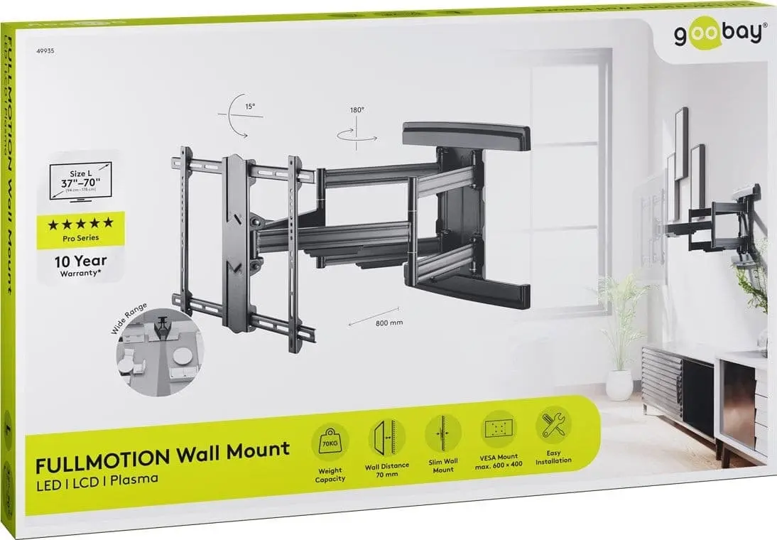 Goobay TV Wall Mount Fullmotion Pro Large Wide Range for TVs (37-70")