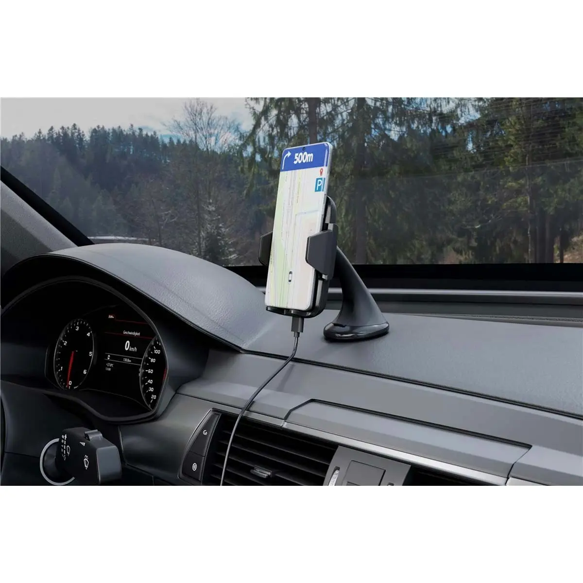 Goobay Wireless Fast Charging Window Mount - Black