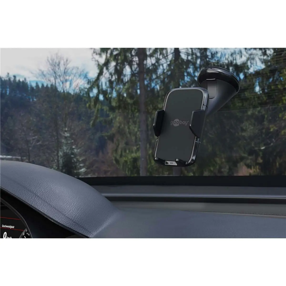 Goobay Wireless Fast Charging Window Mount - Black