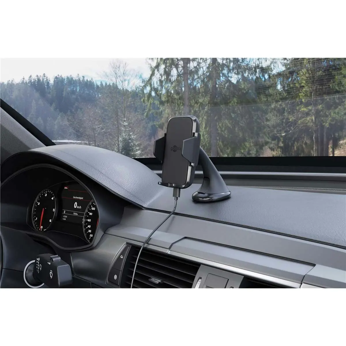 Goobay Wireless Fast Charging Window Mount - Black