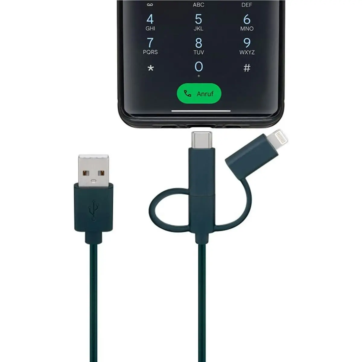 Goobay Smartphone USB-A Charging Cable with LED Lights for Smartphones