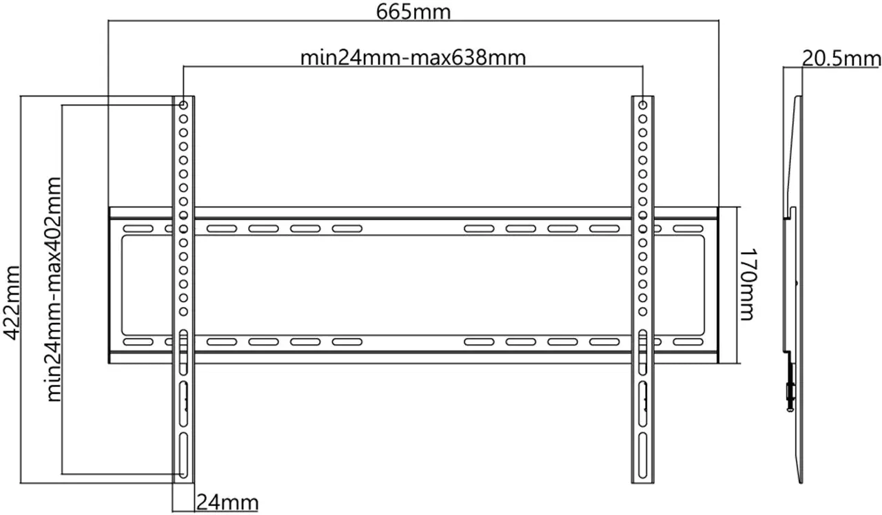 Goobay TV Wall Mount Fixed Position for Large TVs (37-70")