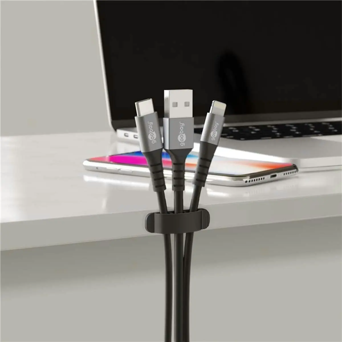 Goobay Cable Management Clip SET 6-pcs - black