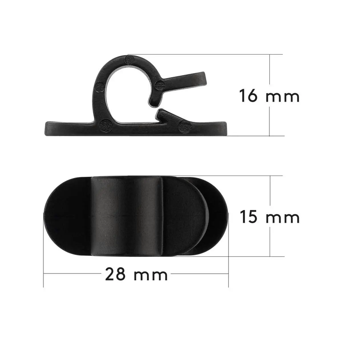 Goobay Cable Management Clip SET 6-pcs - black