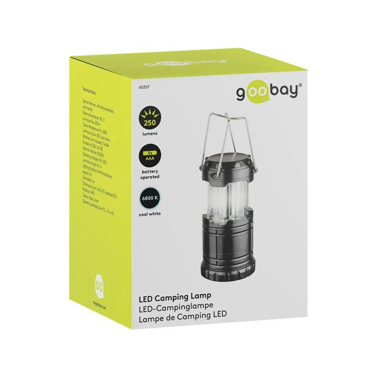 Goobay LED Collapsible Lantern Lamp Outdoor Camping 200 lumen