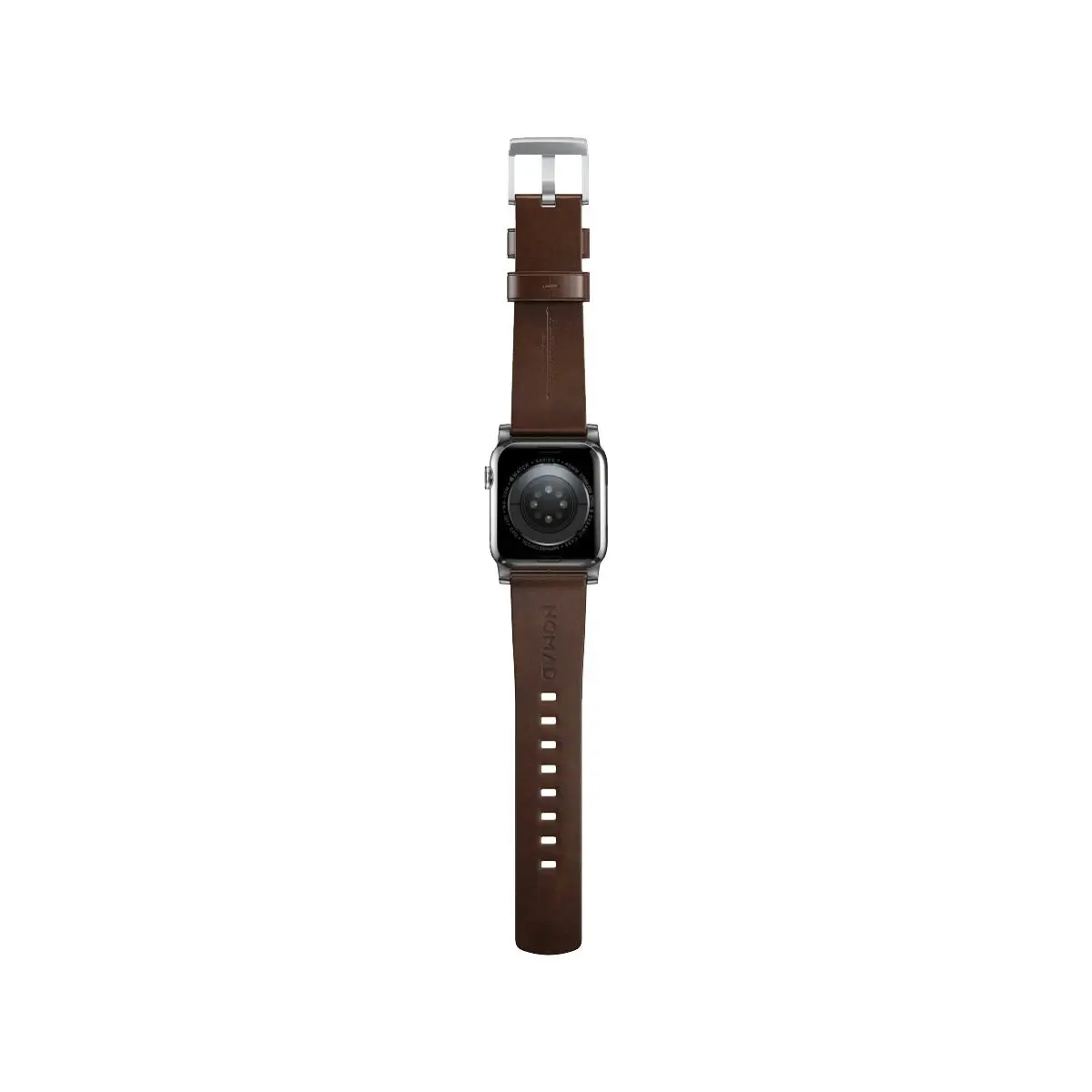 Nomad Modern Band for Apple Watch 40mm / 41mm - Silver Hardware with Rustic Brown Horween Leather