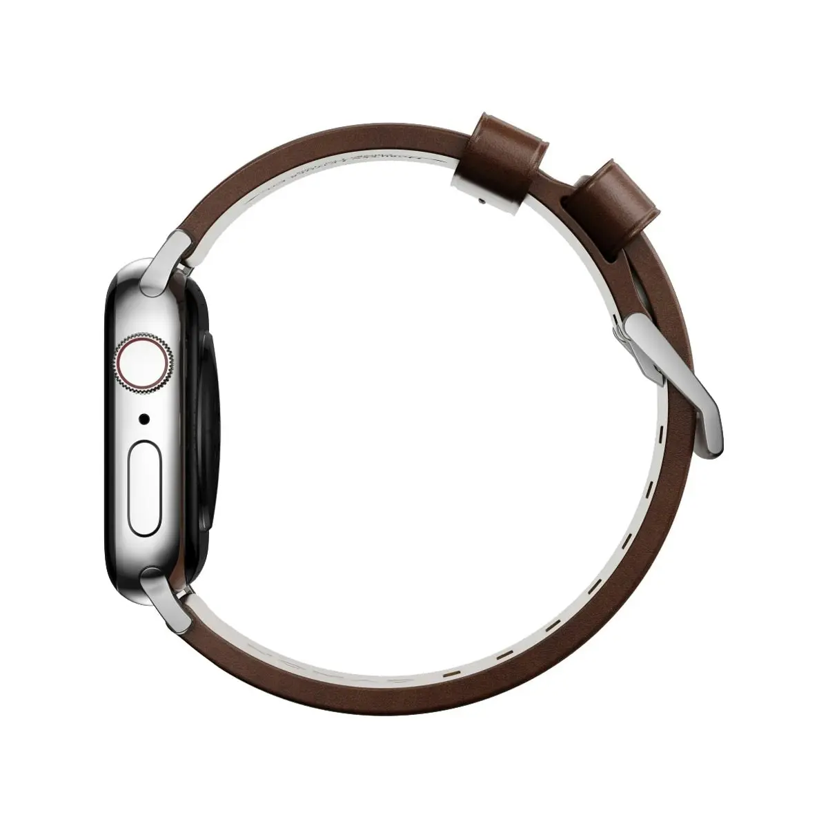 Nomad Modern Band for Apple Watch 40mm / 41mm - Silver Hardware with Rustic Brown Horween Leather