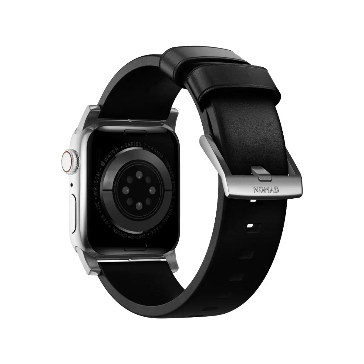 Nomad Modern Band for Apple Watch 40mm / 41mm - Silver Hardware with Black Horween Leather