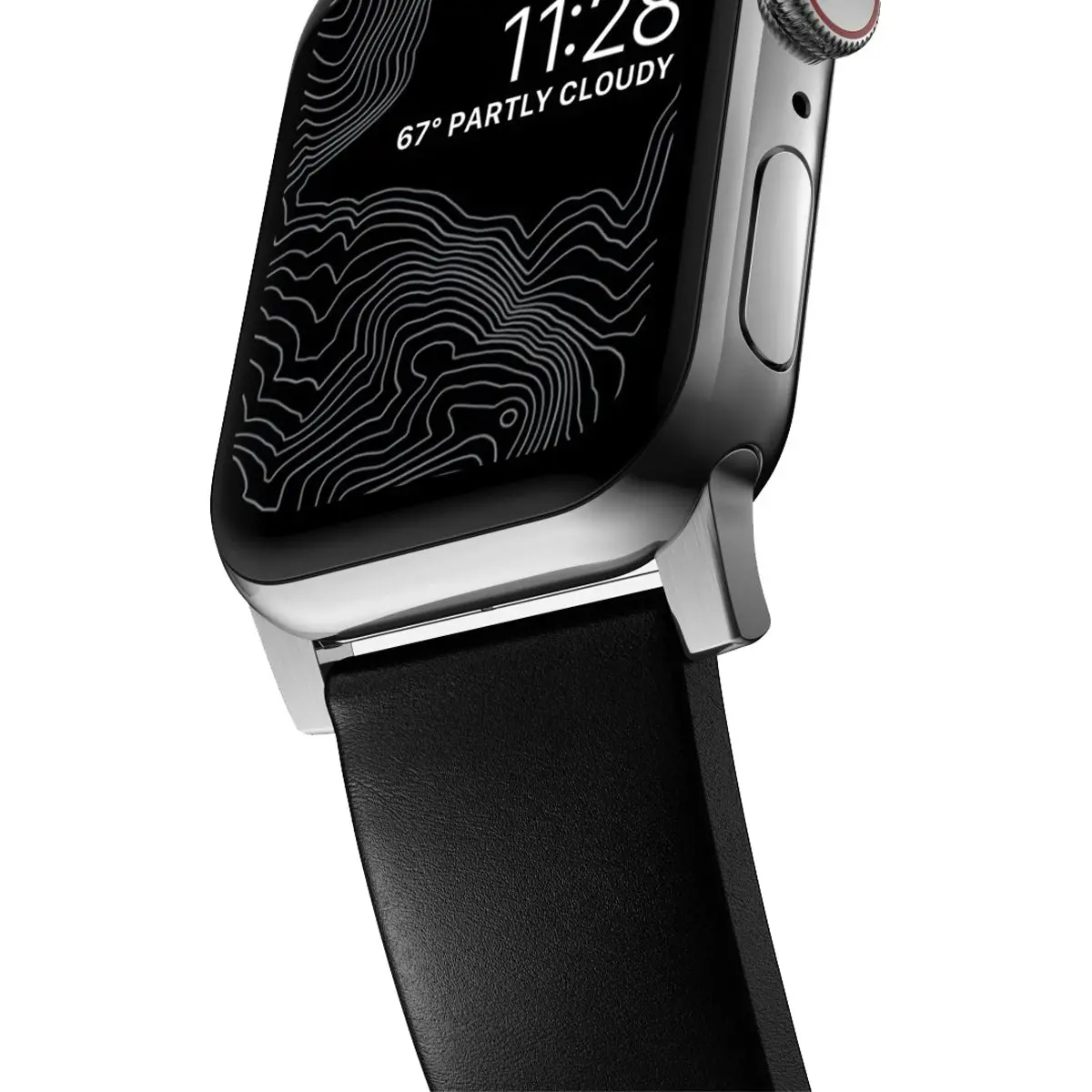 Nomad Modern Band for Apple Watch 40mm / 41mm - Silver Hardware with Black Horween Leather