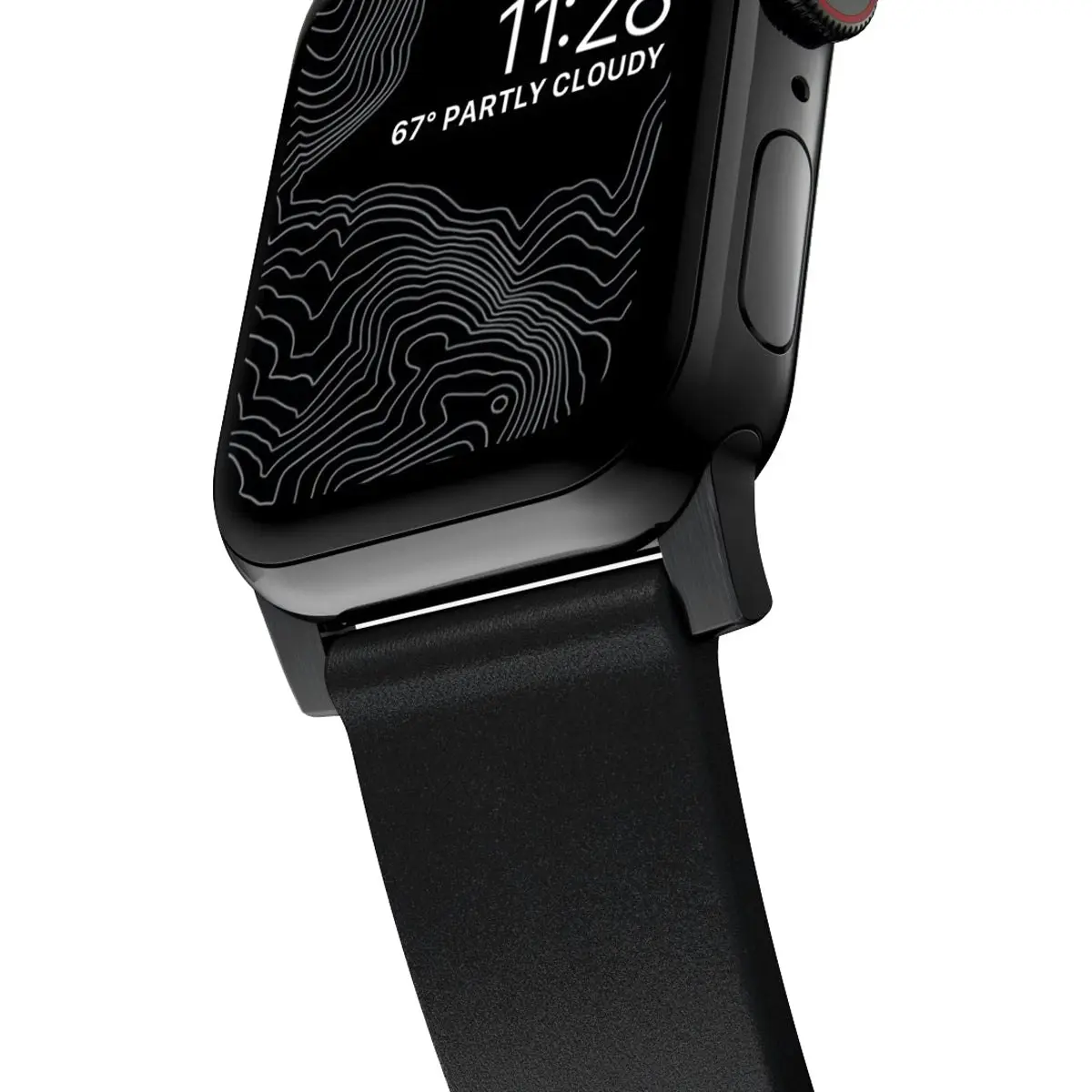 Nomad Modern Band for Apple Watch 45mm / 49mm - Black Hardware with Black Normal Leather