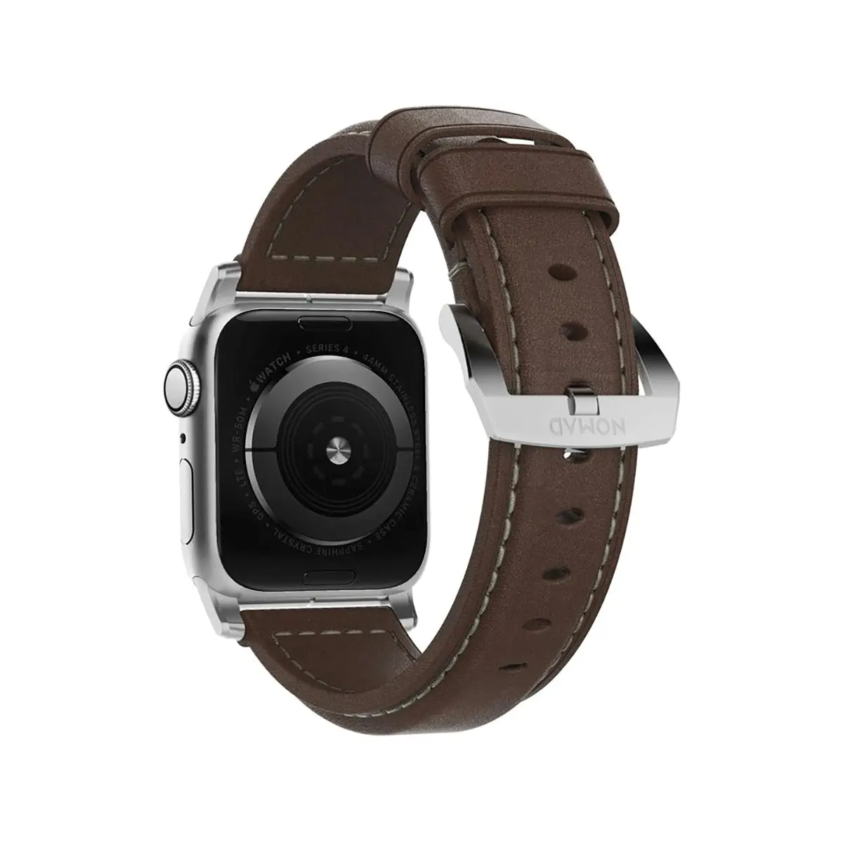 Nomad Traditional Band 45 /49mm - Brown For Apple Watch Silver Hardware