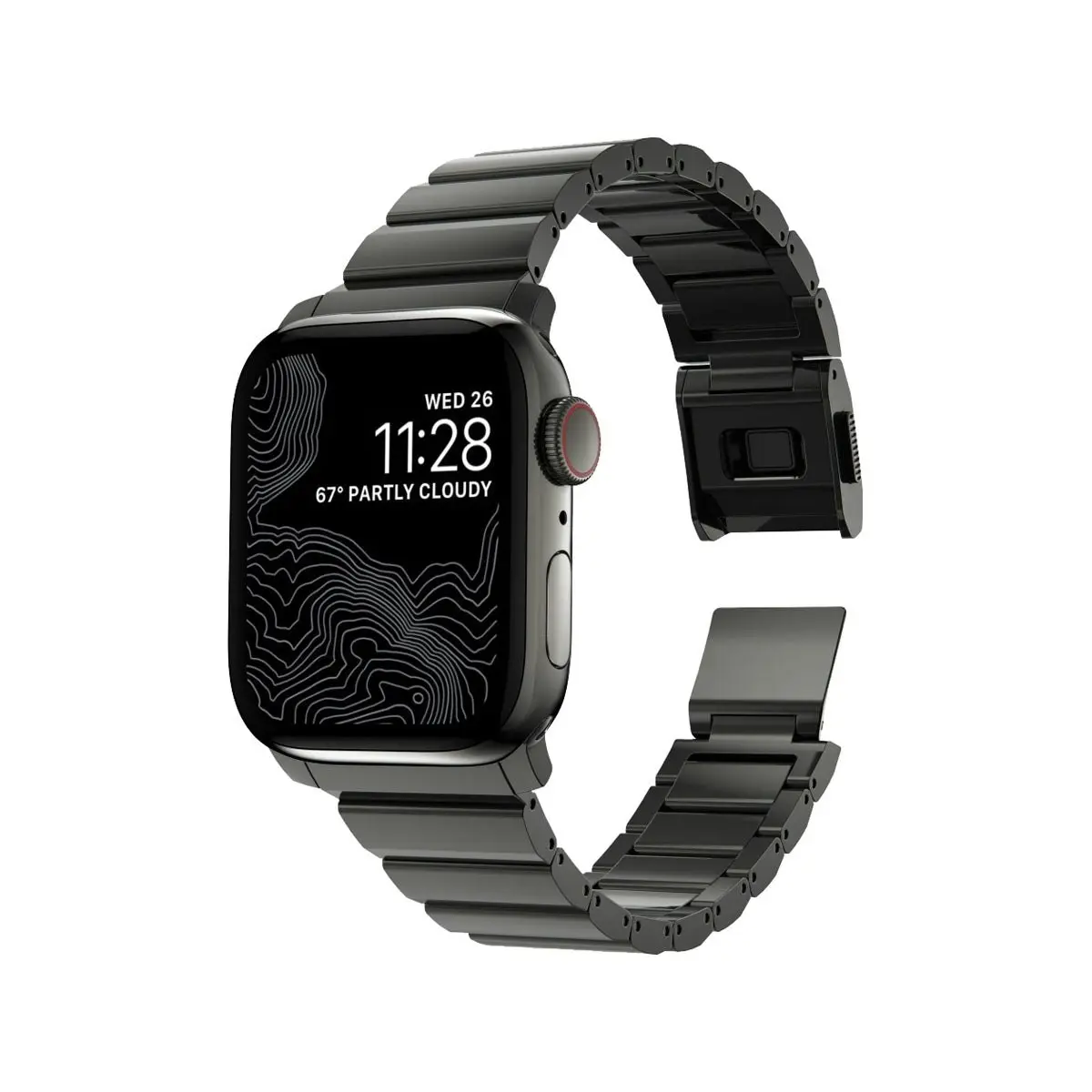 Nomad Apple Watch 41mm Steel Band - Graphite Hardware