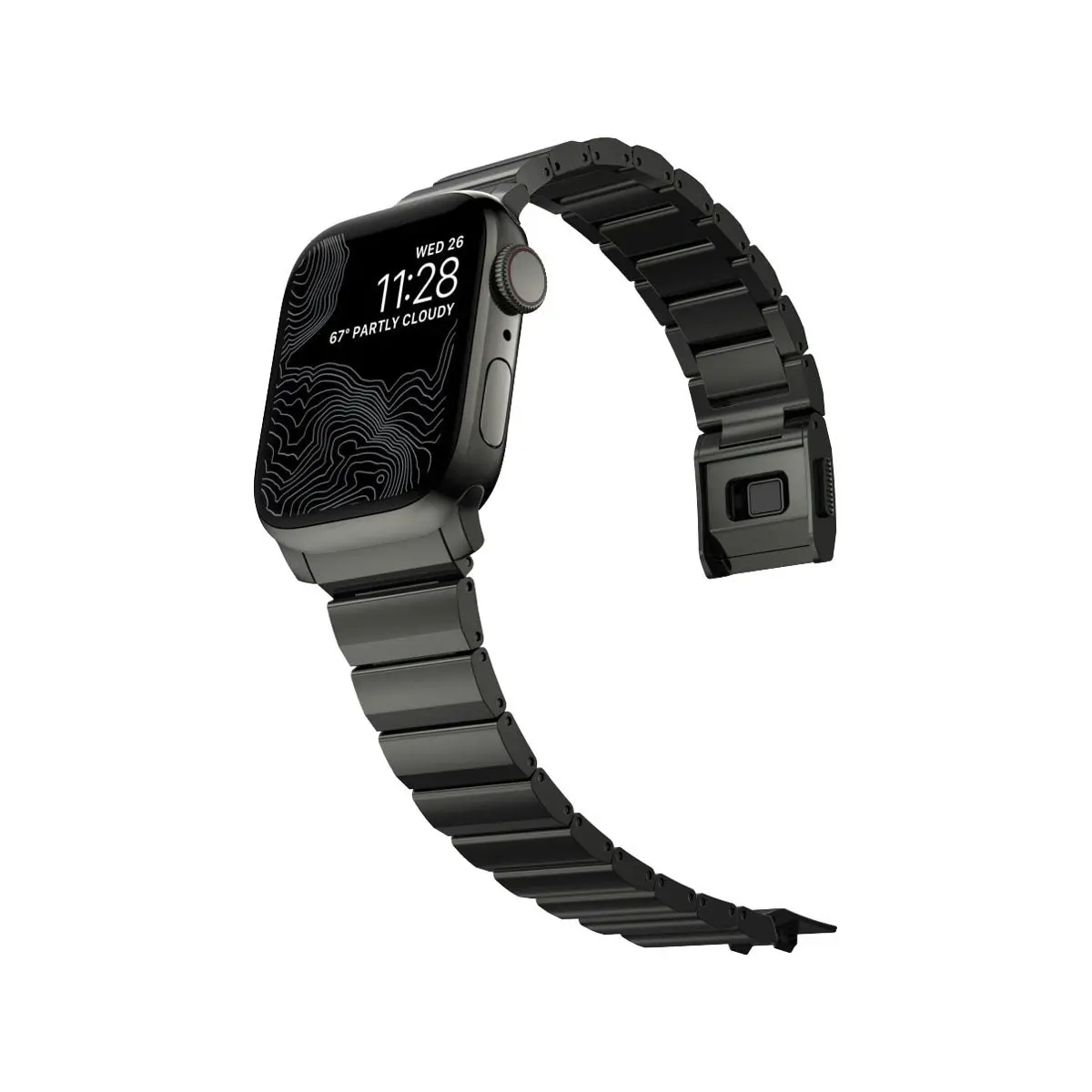 Nomad Apple Watch 41mm Steel Band - Graphite Hardware