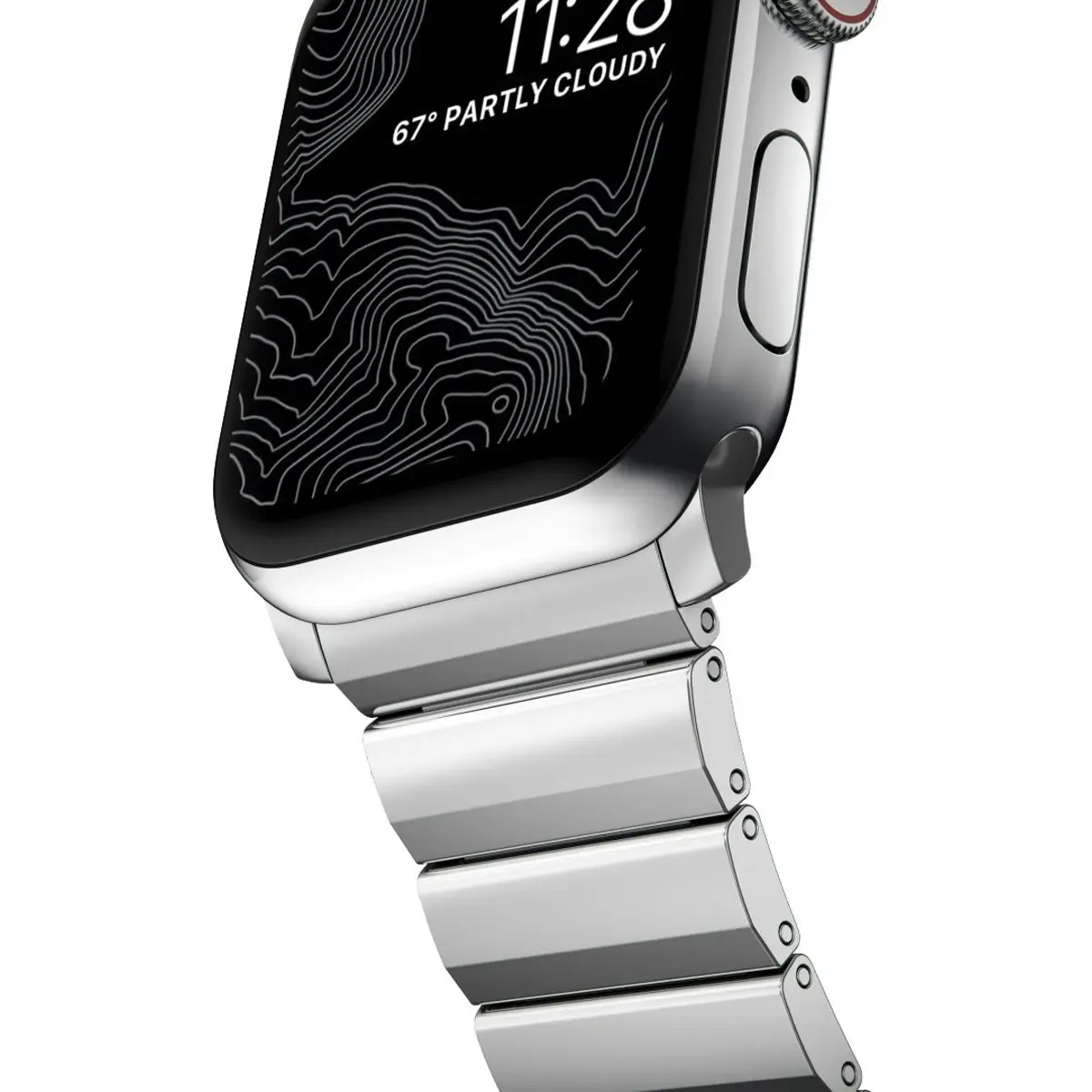 Nomad Apple Watch 45mm / 49mm Steel Band - Silver Hardware