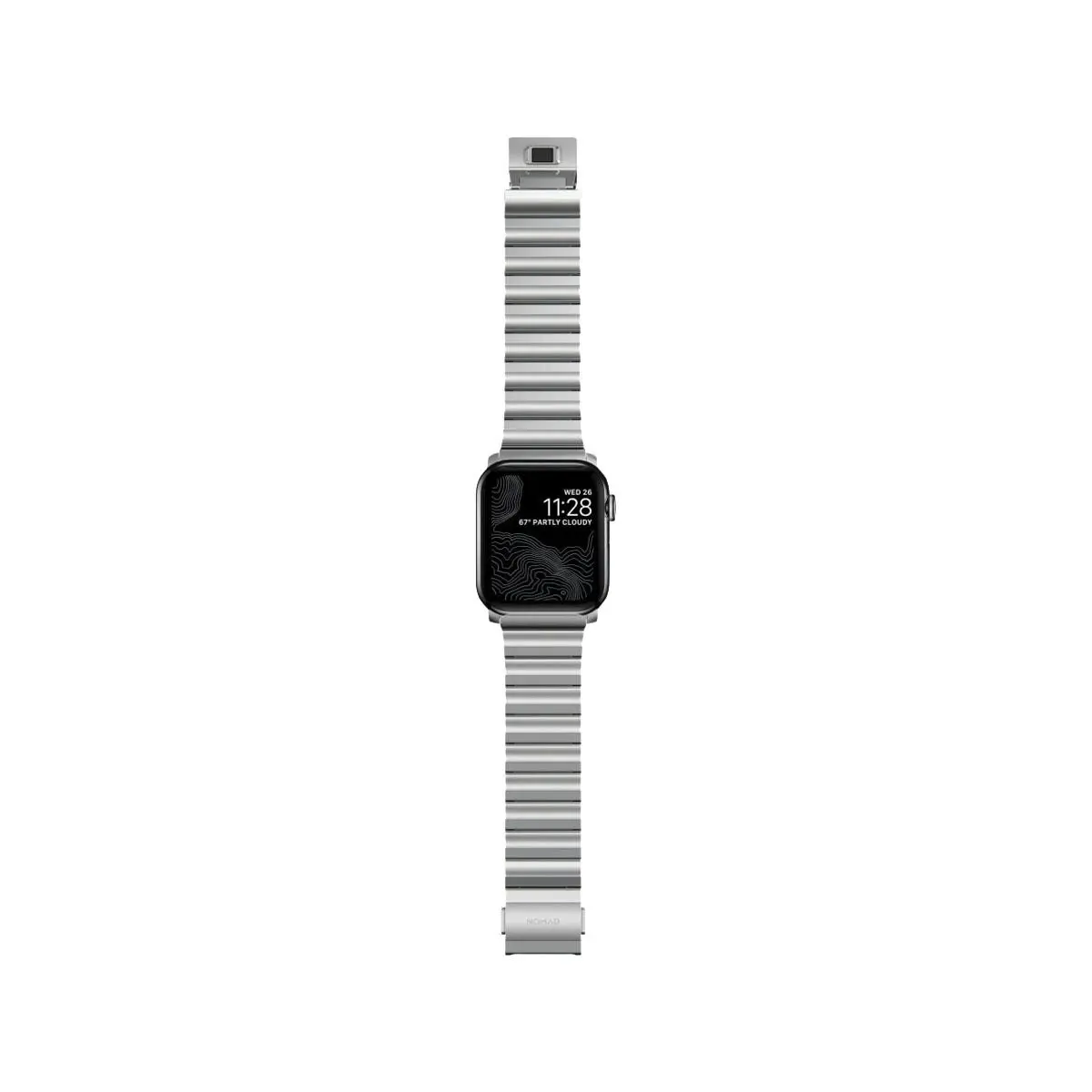 Nomad Apple Watch 45mm / 49mm Steel Band - Silver Hardware