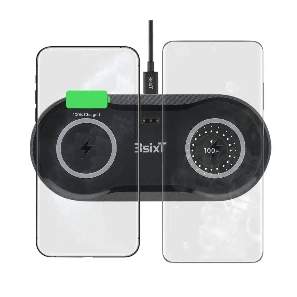 3sixT Elfin Dual 10W Fast Charge Wireless Charger with AC