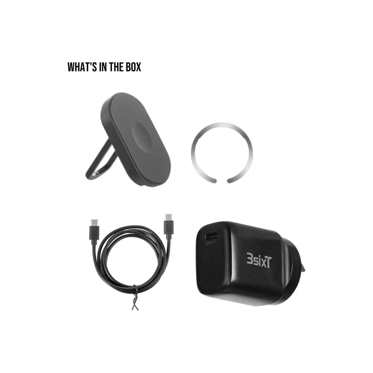 3sixT All In 1 MagSafe Charger + 20W Wall Charger - Black