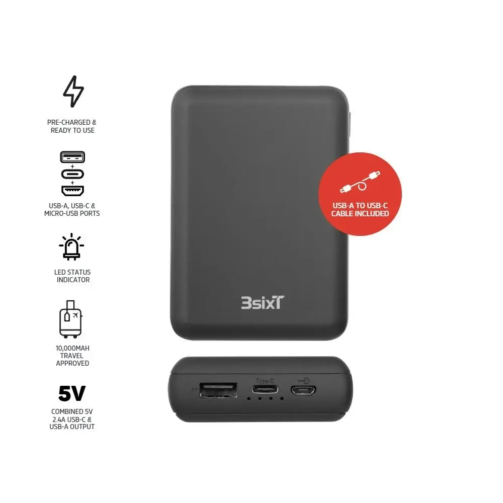 3sixT JetPak Basix 2.0 - 10000 mAh Power Bank