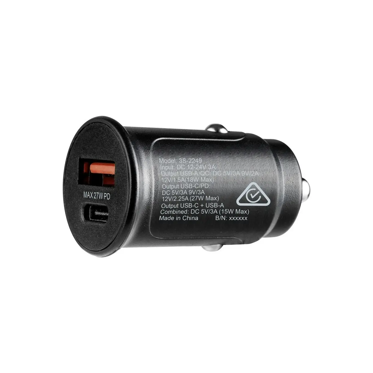 3sixT Car Charger 20W + Tough USB-C to Lightning Cable - Black